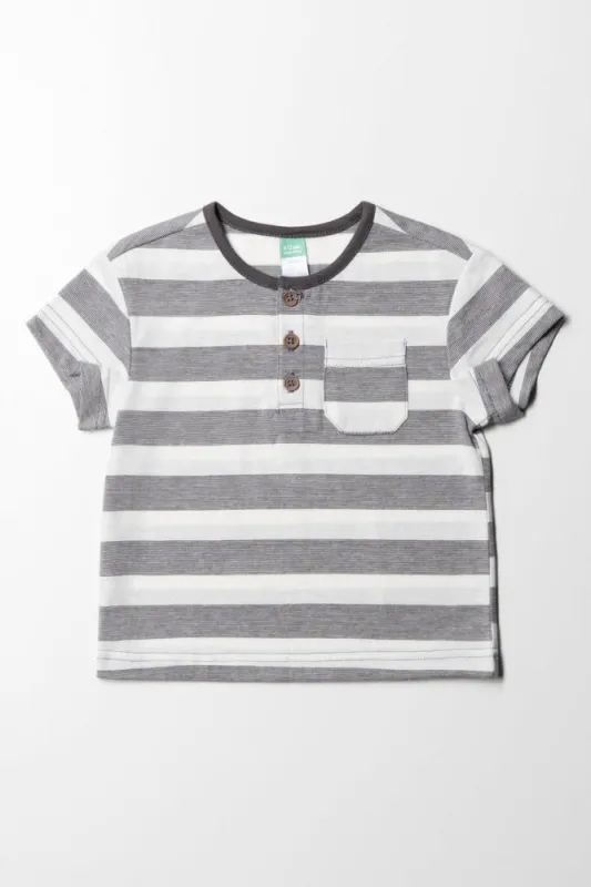 Stripe Henley T-Shirt Grey sold by Ackermas