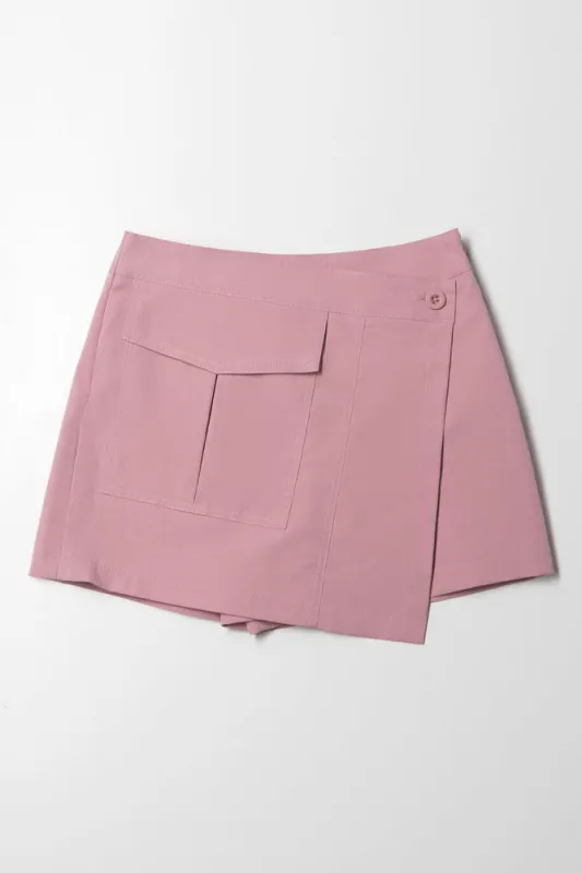 Cargo Pocket Skort Pink sold by Ackermas