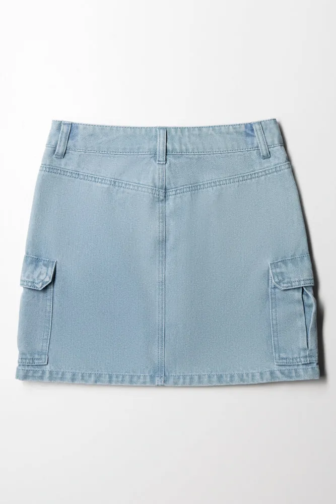 Cargo Mini Skirt Blue sold by Ackermas product image thumbnail 3