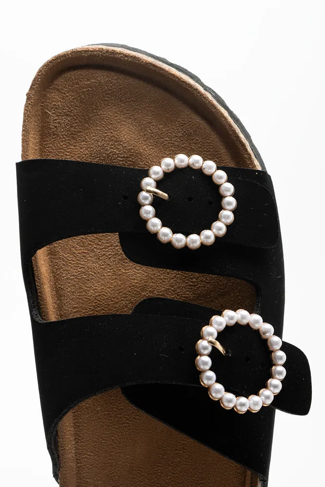 Pearl Buckle Cork Sandal Black sold by Ackermas product image thumbnail 4