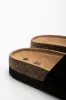 Pearl Buckle Cork Sandal Black sold by Ackermas