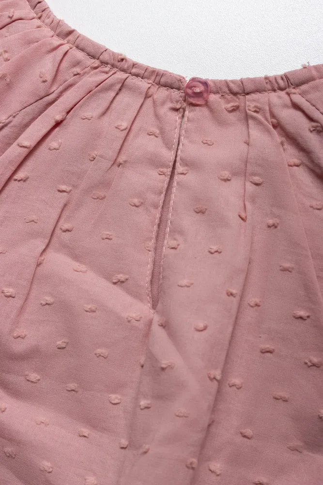 Puff Sleeve Textured Woven Skirts Sets Dusty Pink sold by Ackermas product image thumbnail 3