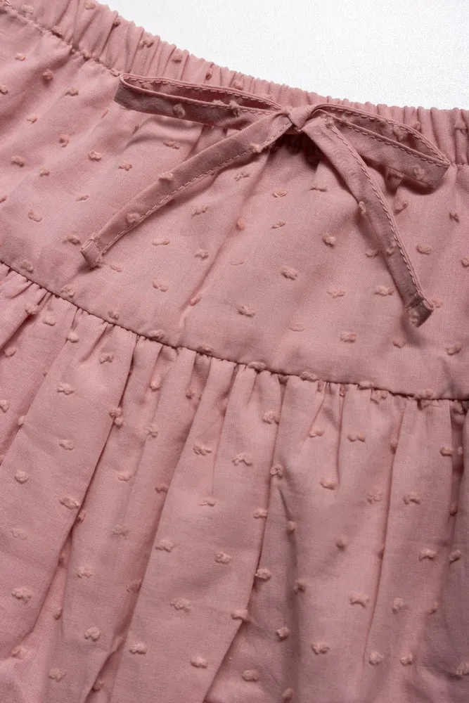 Puff Sleeve Textured Woven Skirts Sets Dusty Pink sold by Ackermas product image thumbnail 4
