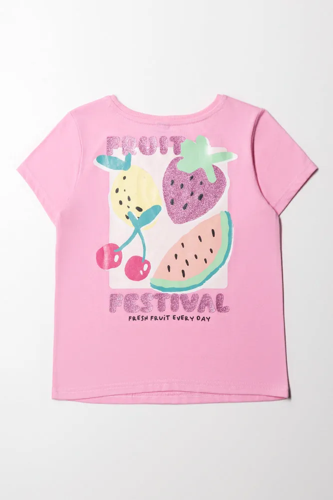 Fruit Placement Basic T-Shirt Mid Pink sold by Ackermas product image thumbnail 3