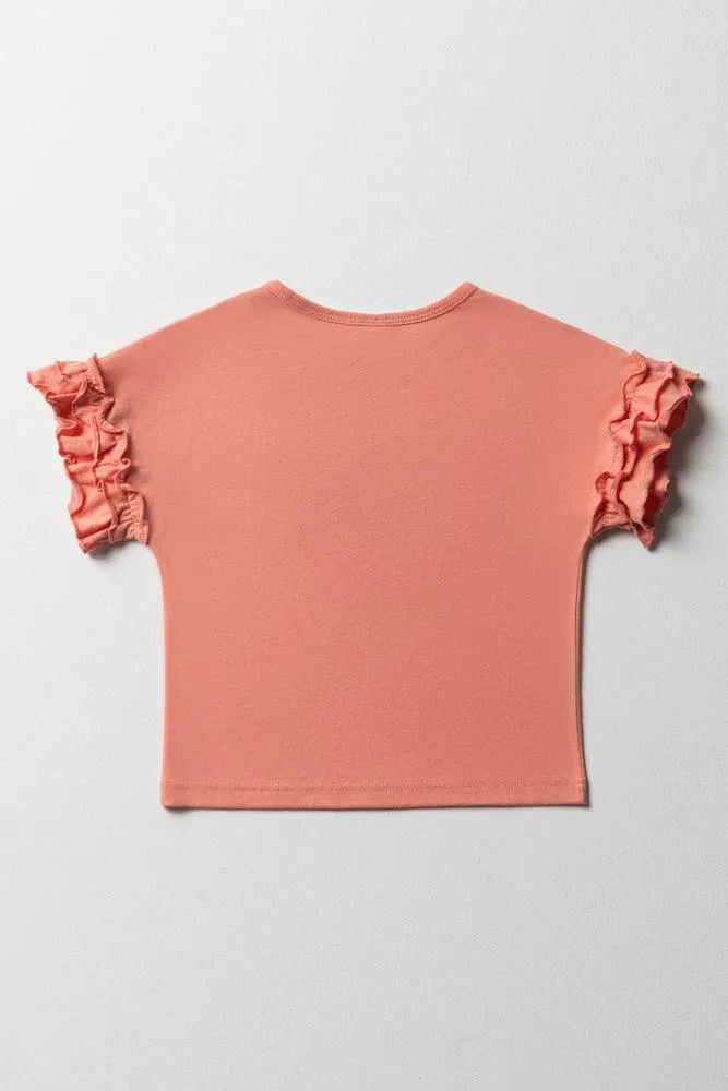Heart Sequin T-Shirt Peach sold by Ackermas product image thumbnail 3
