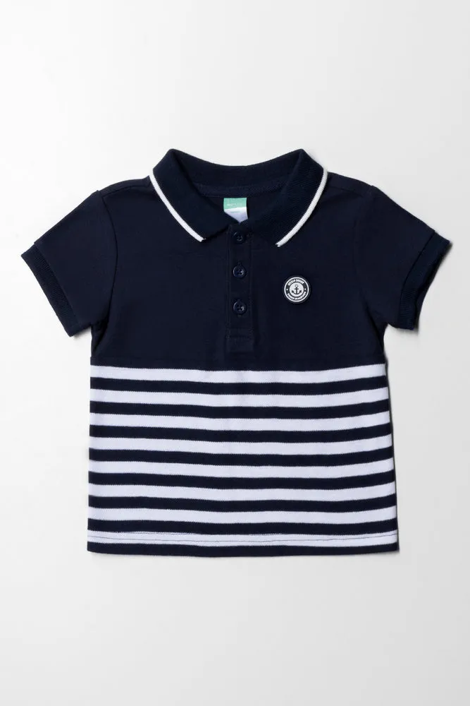 Stripe Golfer Navy sold by Ackermas