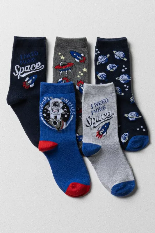 5 Pack Space Socks Blue sold by Ackermas