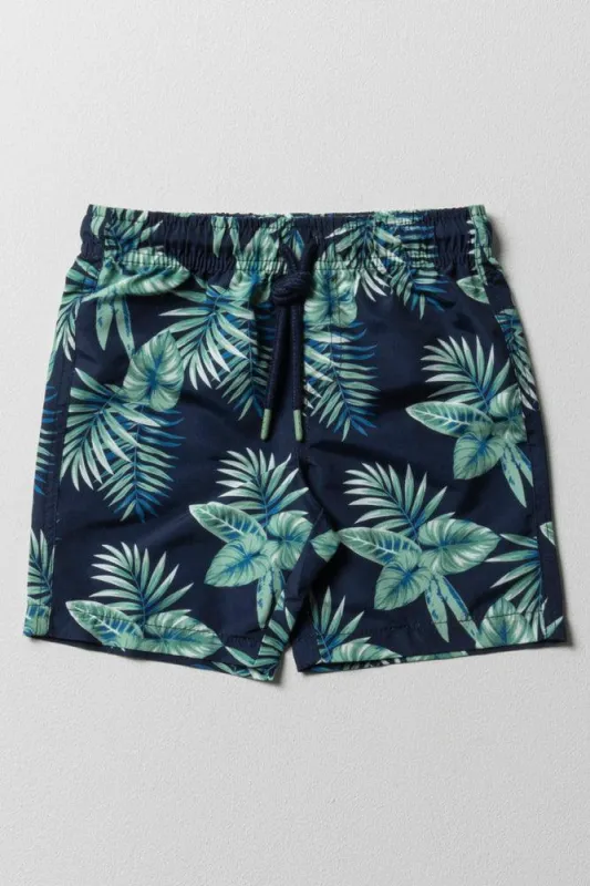 Swim Shorts Palm Leaf Navy sold by Ackermas