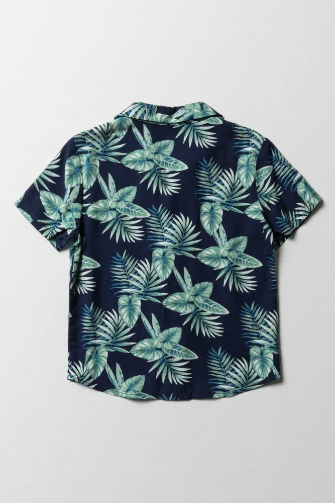 Tropical Resort Shirt Green & Navy sold by Ackermas product image thumbnail 4