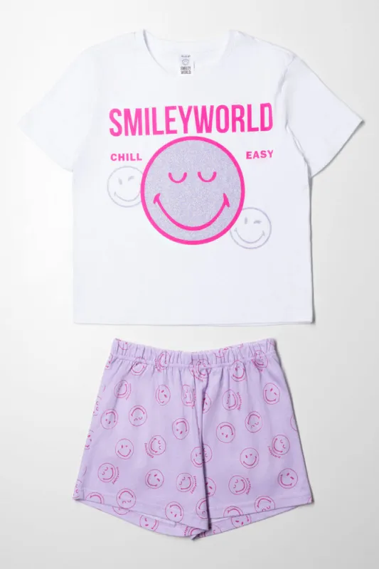 Smiley Shorty Set White sold by Ackermas
