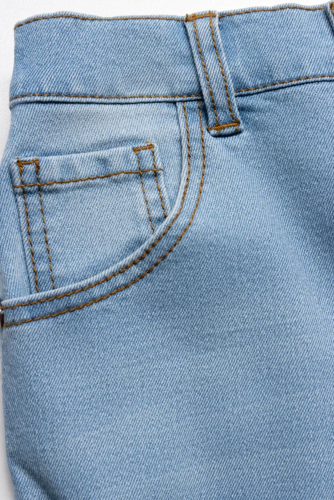 Ripped Denim Short Blue sold by Ackermas product image thumbnail 2