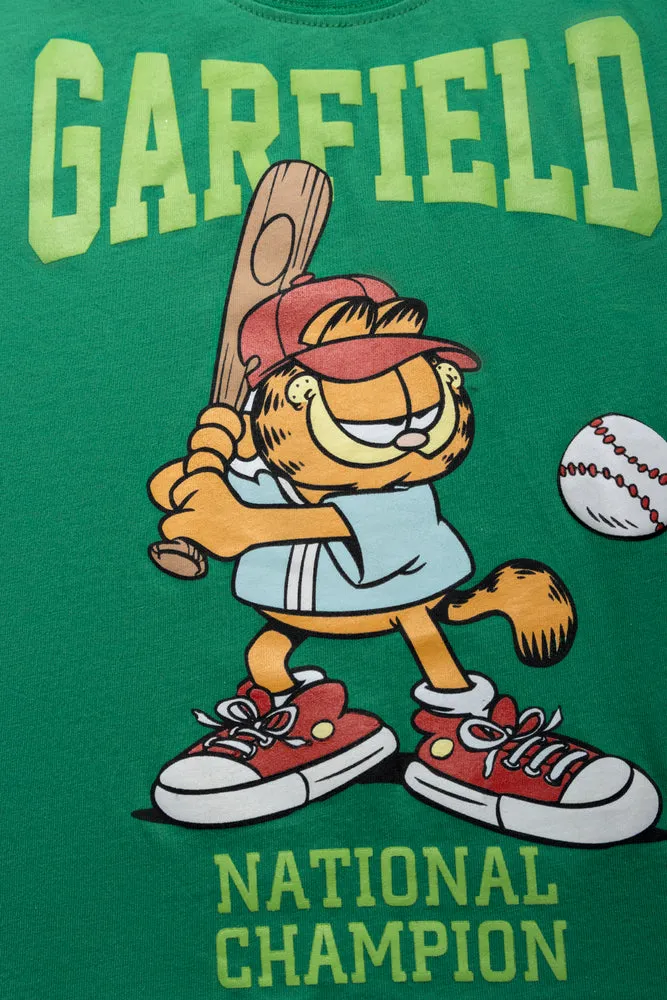 Garfield T-Shirt Green sold by Ackermas product image thumbnail 2