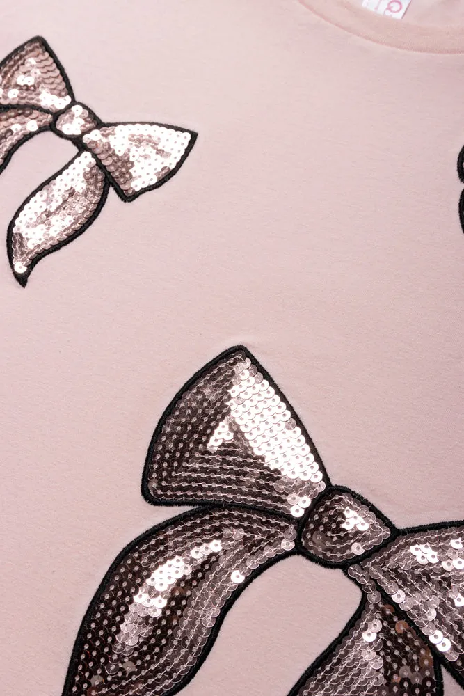 Xmas Bow Sequin Skirt Set Pink sold by Ackermas product image thumbnail 3