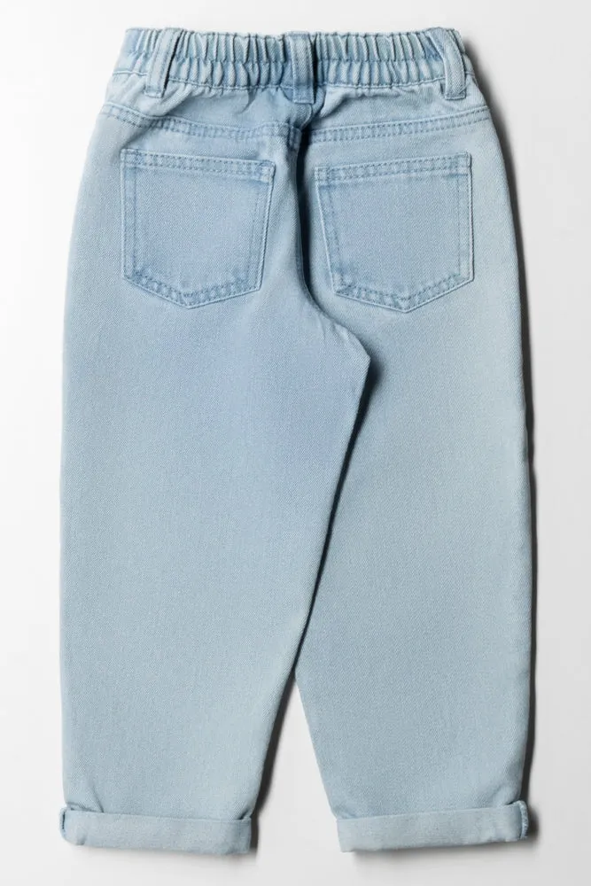 Light Wash Denim With Cherry Embroidery Blue sold by Ackermas product image thumbnail 3