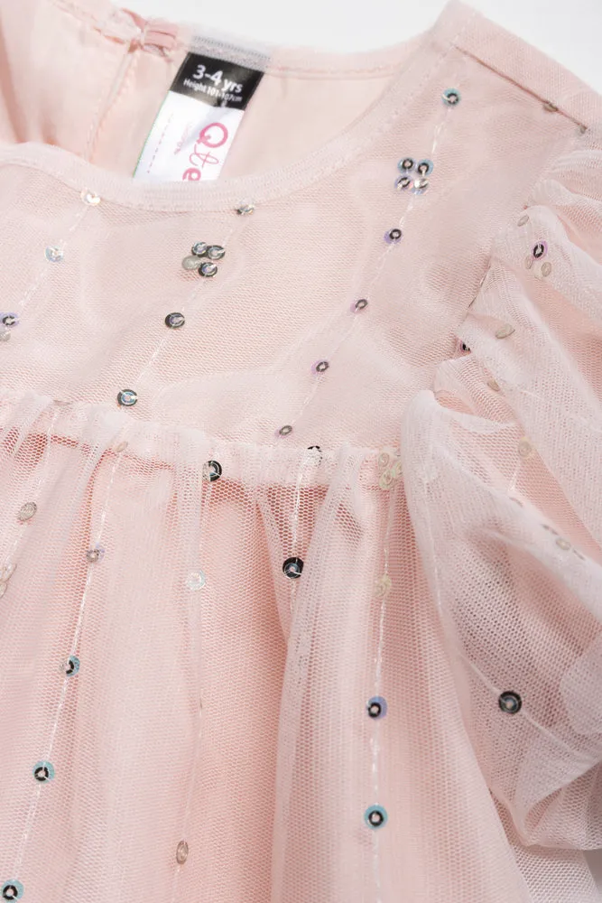 Tiered Dress With Puff Sleeve Light Pink sold by Ackermas product image thumbnail 2