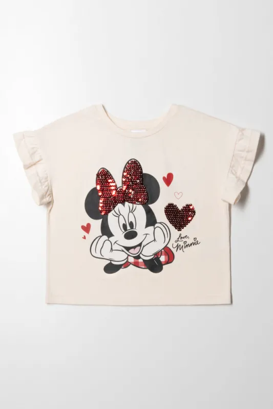 Minnie Mouse 3D Frill Top Off White sold by Ackermas