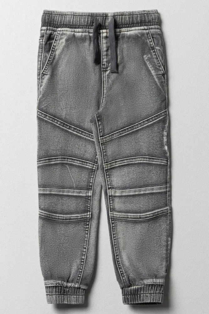 Biker Jogger Denim Jeans Grey sold by Ackermas