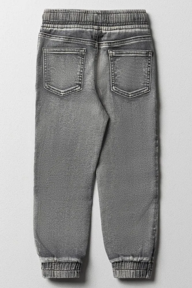 Biker Jogger Denim Jeans Grey sold by Ackermas product image thumbnail 3