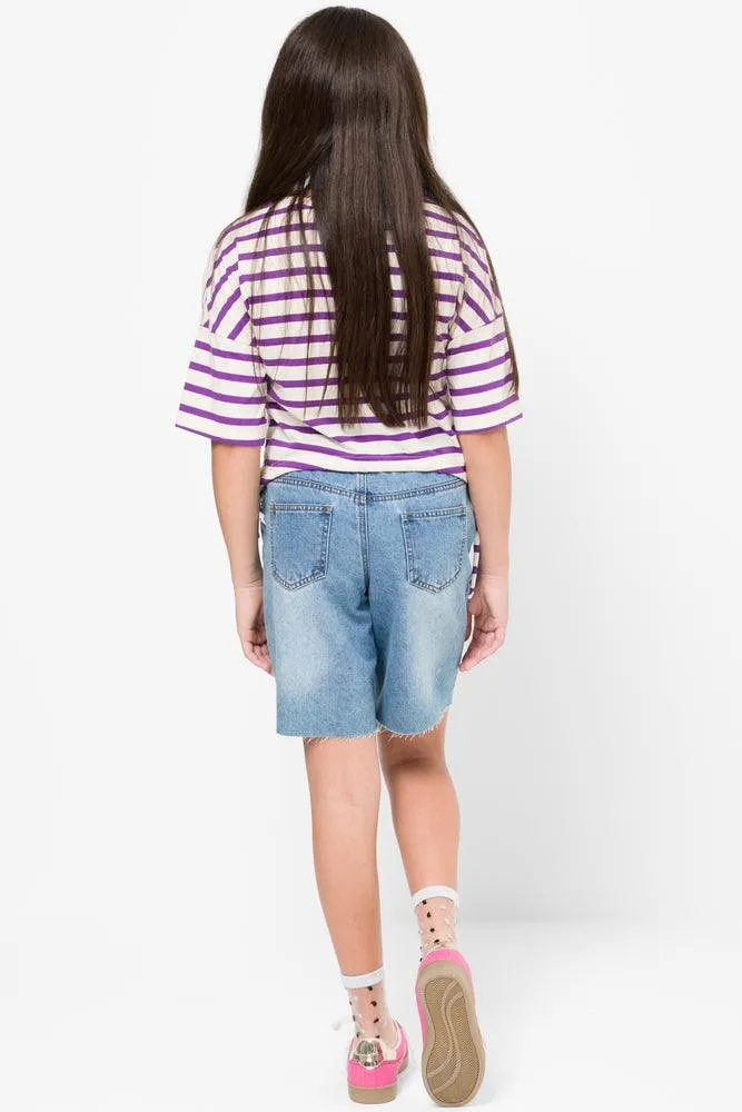 Ripped Denim Shorts Blue sold by Ackermas product image thumbnail 4