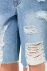 Ripped Denim Shorts Blue sold by Ackermas