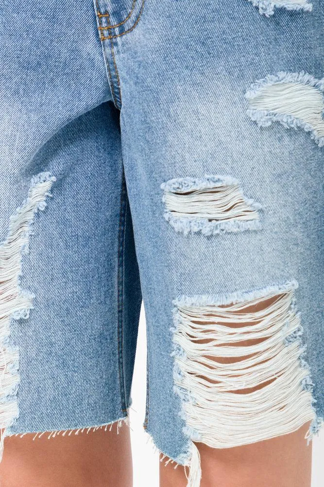 Ripped Denim Shorts Blue sold by Ackermas product image thumbnail 5