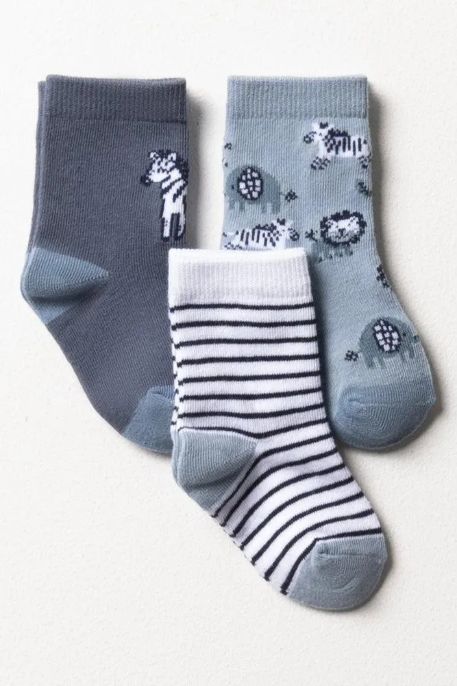 3 Pack Animal Socks Blue sold by Ackermas