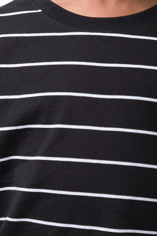 Stripe Boxy Short Sleeve T-Shirt Black sold by Ackermas product image thumbnail 4