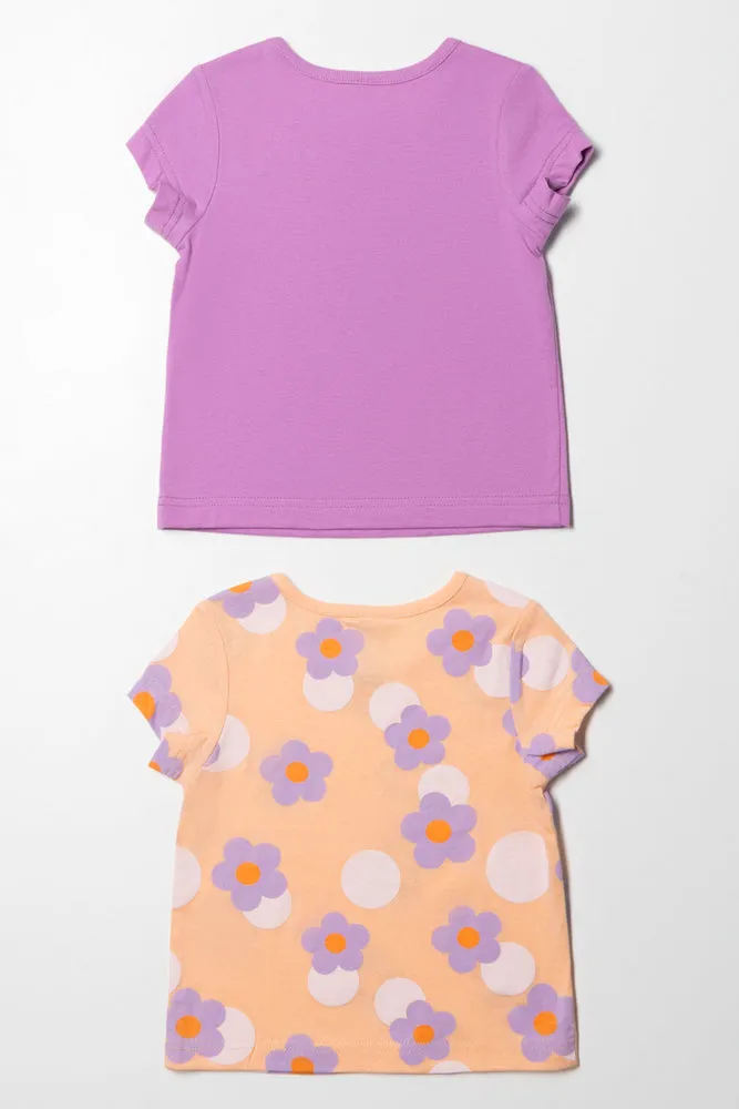 2 Pack Tshirt Mid Pink Foil Print sold by Ackermas product image thumbnail 4