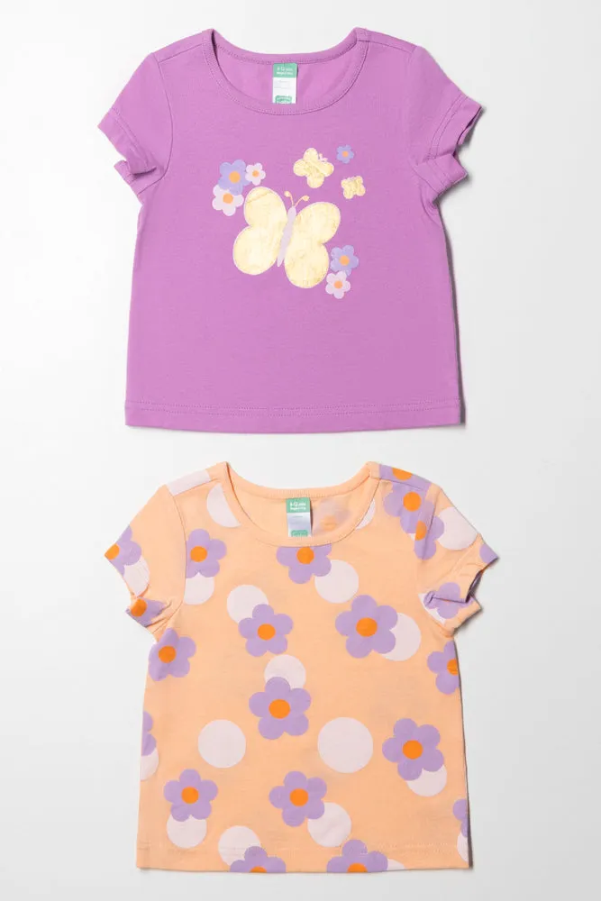 2 Pack Tshirt Mid Pink Foil Print sold by Ackermas