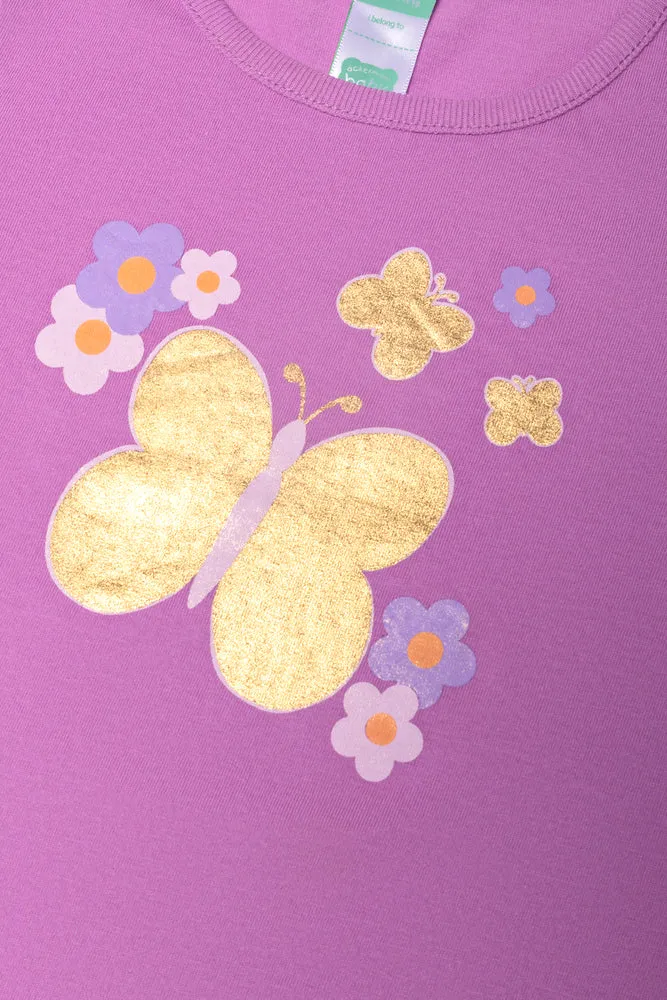 2 Pack Tshirt Mid Pink Foil Print sold by Ackermas product image thumbnail 2