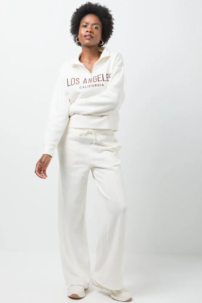 Wide Leg Fleece Pants Cream sold by Ackermas