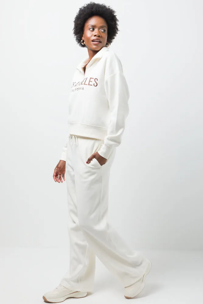 Wide Leg Fleece Pants Cream sold by Ackermas product image thumbnail 3