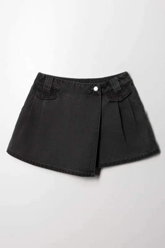 A-Line Denim Skort Black sold by Ackermas