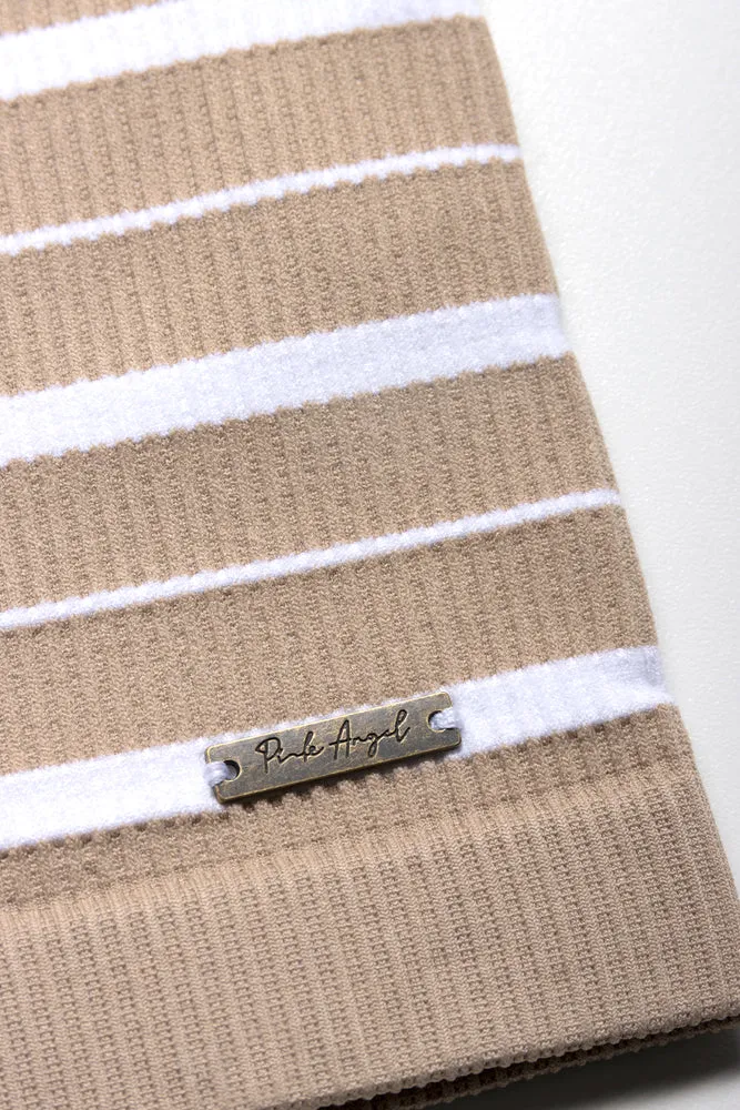 Seamless Stripe Strappy Vest Natural sold by Ackermas product image thumbnail 2