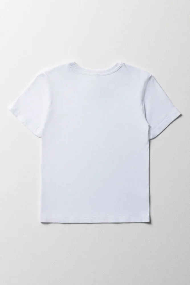 Boys Short Sleeve T-Shirt White sold by Ackermas product image thumbnail 4