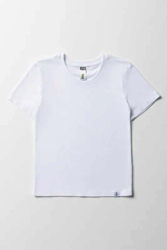 Boys Short Sleeve T-Shirt White sold by Ackermas