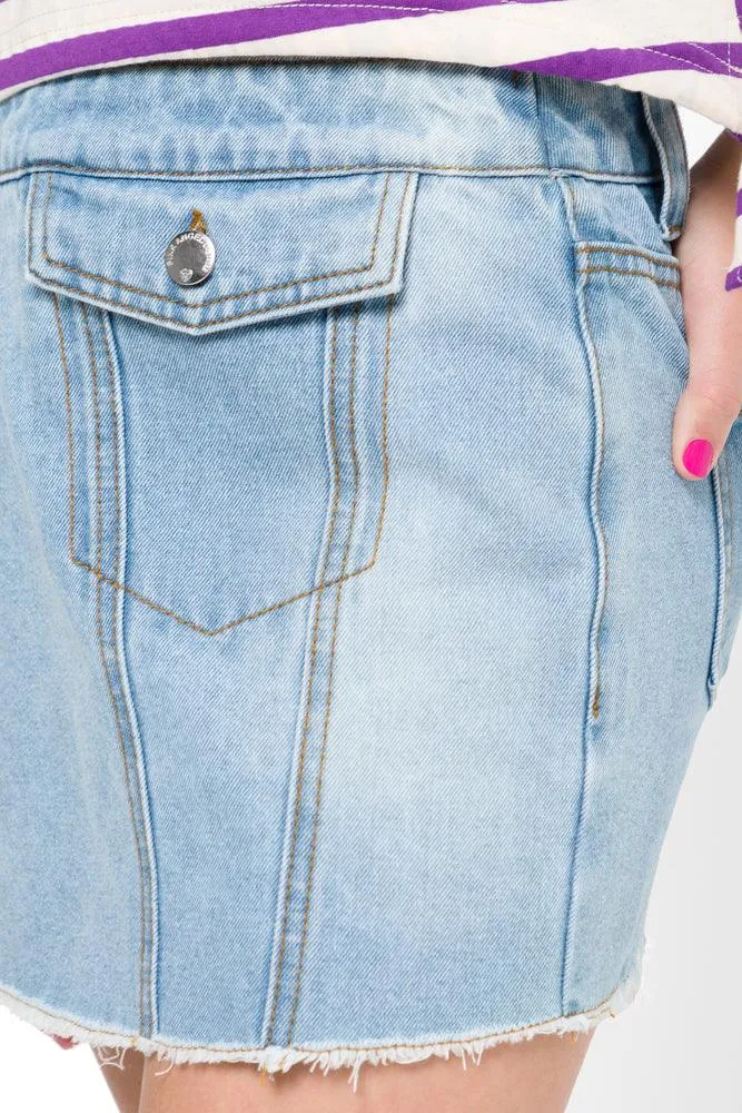 Denim Skort Light Blue sold by Ackermas product image thumbnail 5