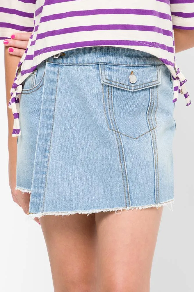 Denim Skort Light Blue sold by Ackermas product image thumbnail 2