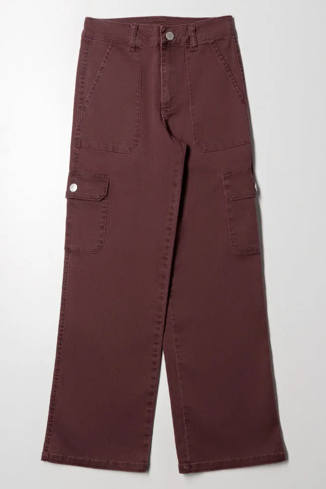 Cargo Straight Leg Denim Jeans Pink sold by Ackermas