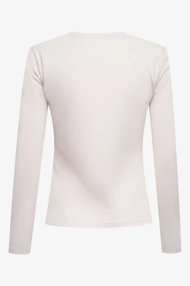 Long Sleeve Crew Neck T-Shirt Natural sold by Ackermas product image thumbnail 2