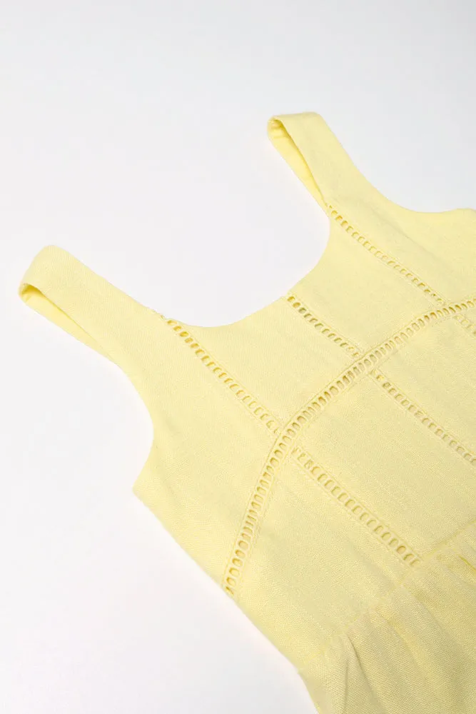 Lace Trim Jumpsuit Yellow sold by Ackermas product image thumbnail 2