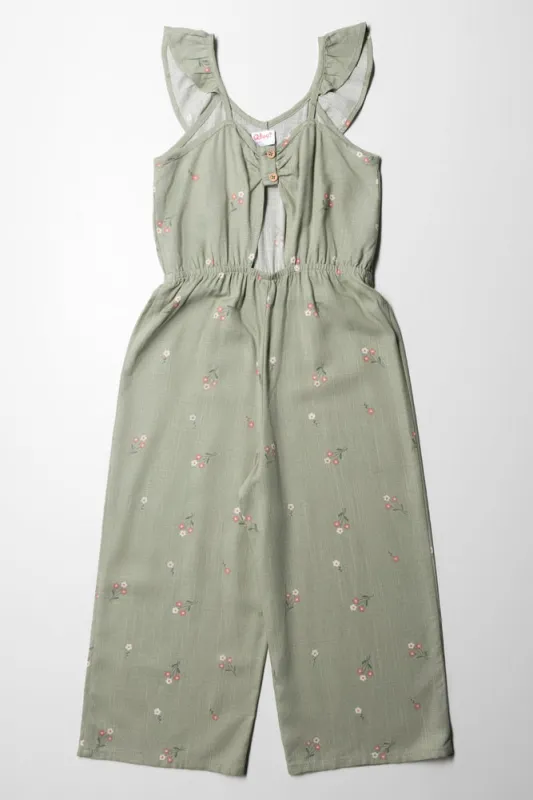 Floral Jumpsuit With Cut Out Detail Green sold by Ackermas