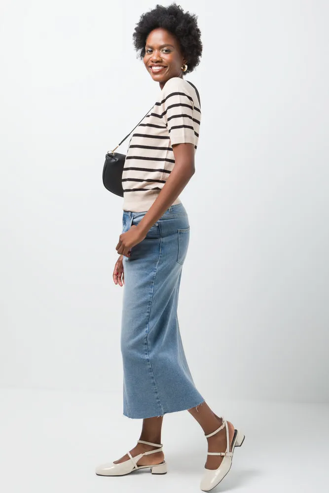 Stripe Crew Neck Jersey Natural And Black sold by Ackermas product image thumbnail 2