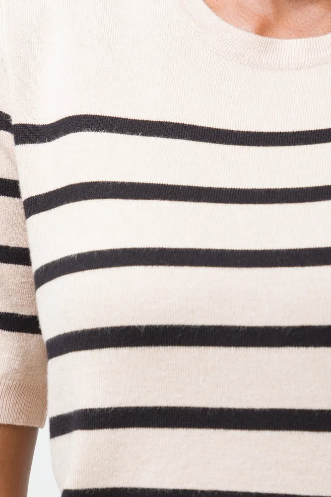 Stripe Crew Neck Jersey Natural And Black sold by Ackermas product image thumbnail 4