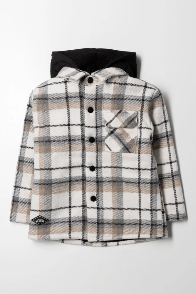 Check Jacket White And Black sold by Ackermas