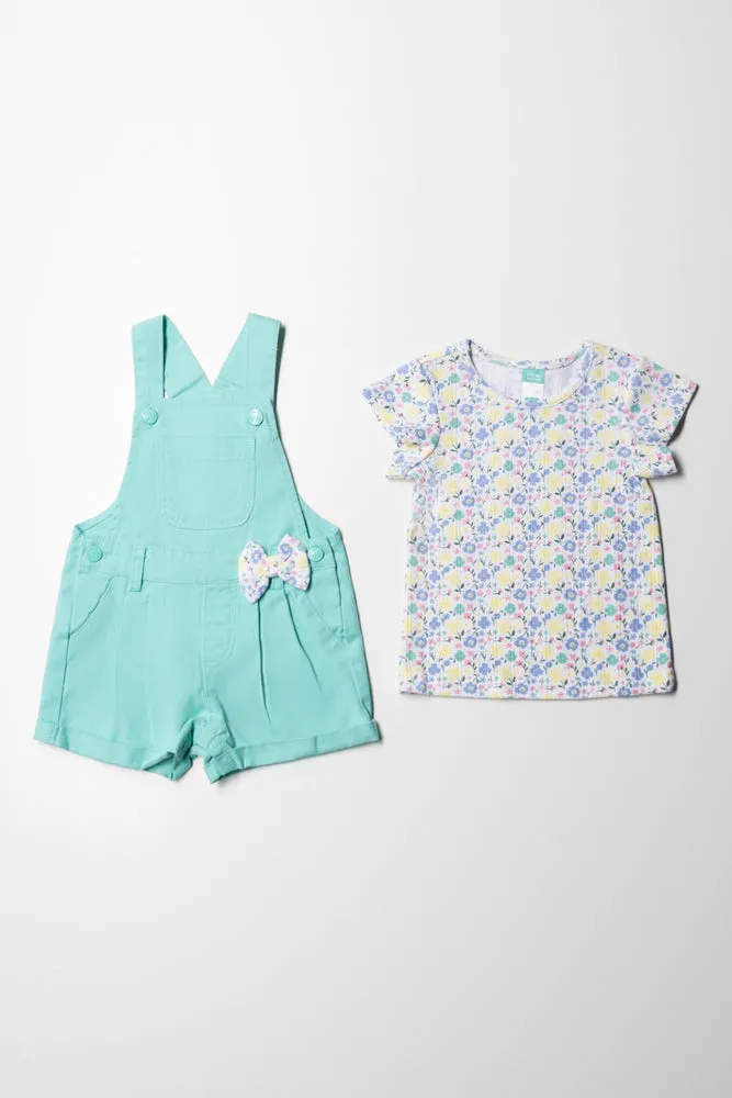 Twill Dungaree With T-shirt Turquoise Blue sold by Ackermas product image thumbnail 5