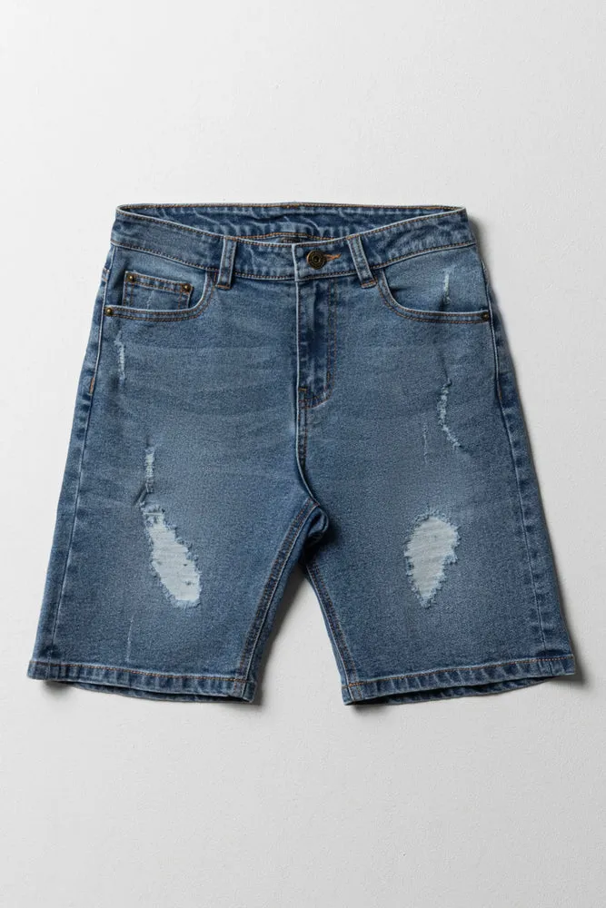 Denim Shorts Blue sold by Ackermas