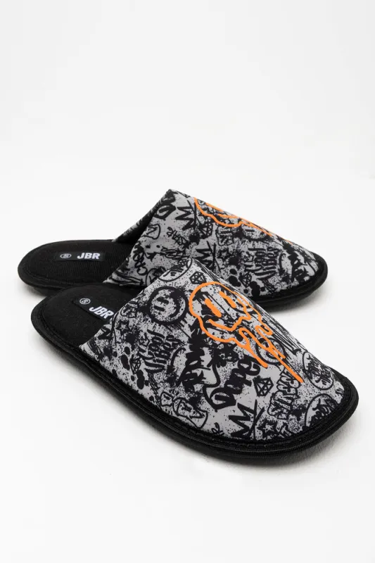 Slipper Grey & Black sold by Ackermas