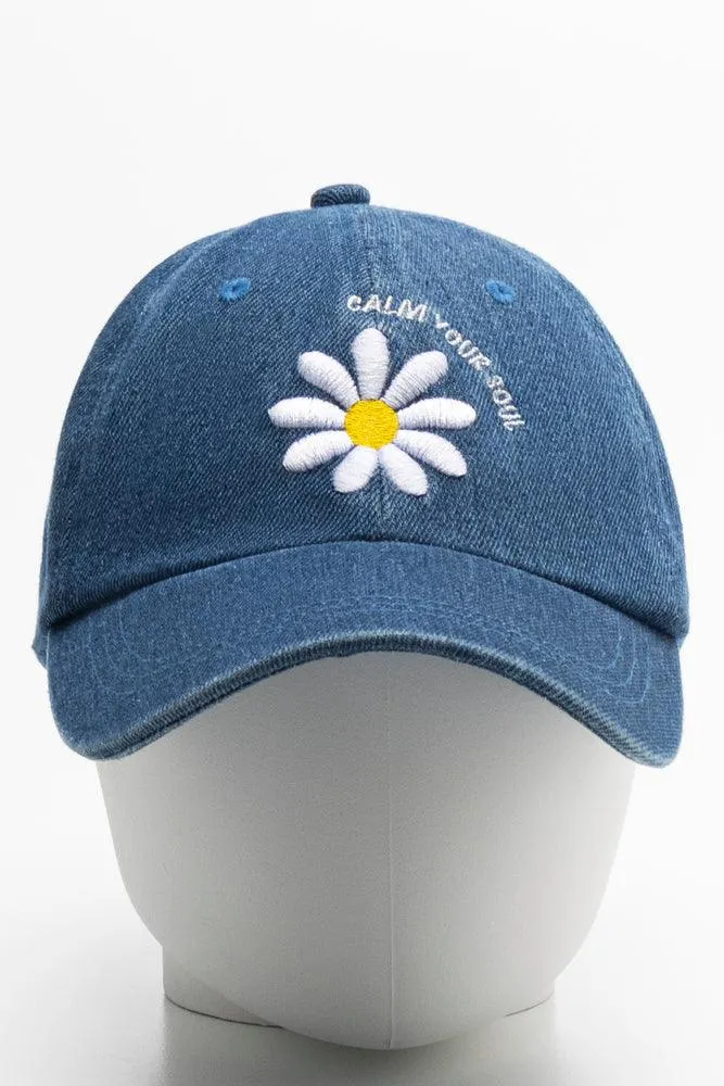 Denim Flower Peak Cap Blue sold by Ackermas