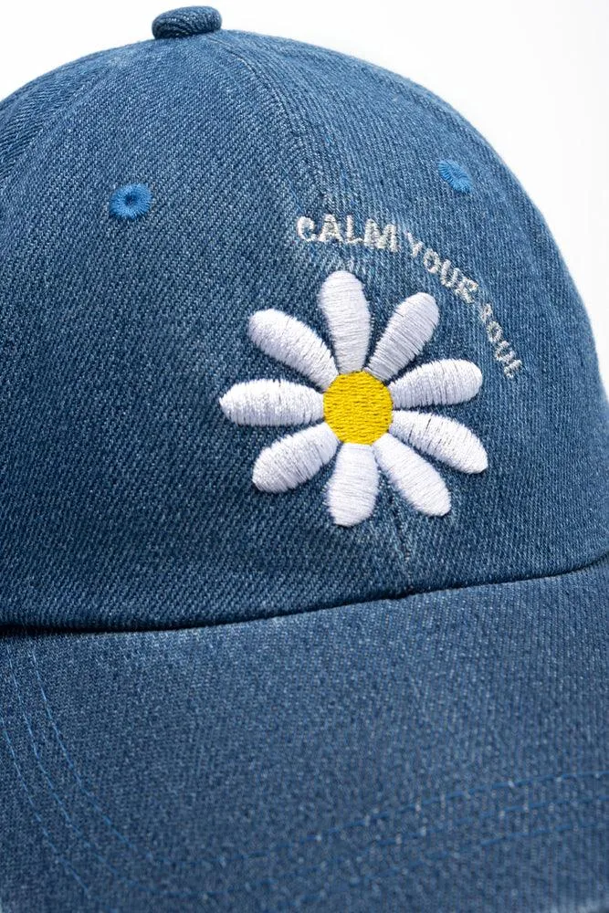 Denim Flower Peak Cap Blue sold by Ackermas product image thumbnail 3